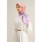 Armine Klasik Desenli Saf İpek Twill Eşarp, Tek Ebat, SYR45736, Renkli, kadın