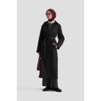 Armine Parlak Garnili Pardesü 25K8507 Siyah - 38
