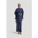 Armine Pelerin Detaylı Pamuk Tunik 25Y4606 Puslu Mor