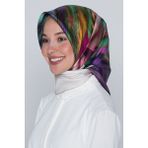 Armine Saf Ipek Eşarp (Nostalji Sura) (S) 8339D - Taş - Yeşil - Renk