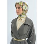 Armine Saf Ipek Sura EŞARP-2026 Ilkbahar-Yaz- 950000D 31 - Krem - Yeşil - Renk