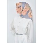 Armine Saf Ipek Sura EŞARP-2026 Ilkbahar-Yaz- 950900D 81 - Gri - Somon - Renk