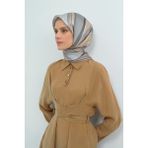 Armine Saf Ipek Sura Eşarp 9514D 02 - Gri - 90 x 90 cm