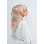 Armine Saf Ipek Sura Eşarp 9519D 04 - Bej - 90 x 90 cm