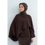 Armine Saf Ipek Sura Eşarp 9538D 31 - Kahverengi - 90 x 90 cm