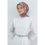 Armine Saf Ipek Twill Eşarp 9512D 06 - Vizon - 90 x 90 cm