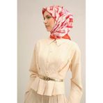Armine Soyut Desenli Saf İpek Twill Eşarp, Tek Ebat, SYR45533, Renkli, kadın
