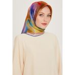 Armine Soyut Desenli Twill Saf İpek Eşarp 9233D 06