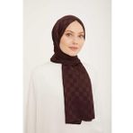 Armine SYR24950 Trend Life Jakarlı Ekru A Logo Dama Desen Kadın Şal
