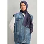 Armine Tensel-İpek Şal - A Logo Desen - Bfatn1 - 3293 - Lacivert