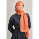 Armine Tensel-İpek Şal - Minimal Monogram Desen - ATN1 - 32106 - Turuncu