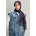 Armine Tensel-İpek Şal - Minimal Monogram Desen - ATN1 - 3293 - Lacivert
