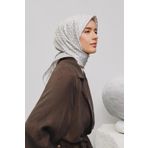 Armine Tivil İpek Eşarp 9301-83 Gri Karışık Desen