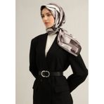Armine Tivil İpek Eşarp 9306-03 Siyah Karışık Desen