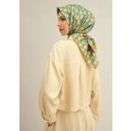 Armine Tivil İpek Eşarp 9309-05 Sarı Karışık Desen