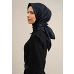 Armine Tivil İpek Eşarp 9311-10 Lacivert Karışık Desen