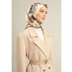Armine Tivil İpek Eşarp 9312-01 Beyaz Karışık Desen