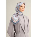 Armine Tivil İpek Eşarp 9316-36 Mavi Karışık Desen