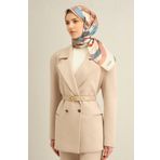 Armine Tivil İpek Eşarp 9328-38 Beyaz Karışık Desen