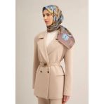 Armine Tivil İpek Eşarp 9332-35 Füme Karışık Desen