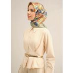 Armine Tivil İpek Eşarp 9332-57 Yeşil Karışık Desen