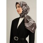 Armine Tivil İpek Eşarp 9333-85 Füme Karışık Desen