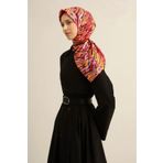 Armine Tivil İpek Eşarp 9335-33 Pembe Karışık Desen