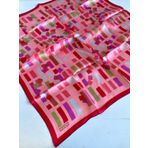 Armine Tivil İpek Eşarp 9341-51 Pembe Karışık Desen