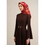 Armine Tivil İpek Eşarp 9342-53 Bordo Karışık Desen