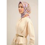 Armine Tivil İpek Eşarp 9347-50 Lila Karışık Desen