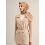 Armine Tivil İpek Eşarp 9352-52 Vizon Karışık Desen