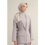 Armine Tivil İpek Eşarp 9352-83 Gri Karışık Desen