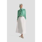Armine TREND Boyun Kurdele Desenli Tunik-Mint 25YT303