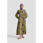 Armine TREND Çiçek Desenli Elbise-Yeşil 25YT910
