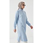 Armine TREND Çilek Kumaş Yarım Fermuarlı Tunik Mavi 26YT462