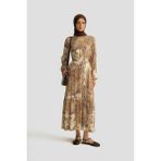 Armine Trend Desenli Elbise-Şaldesen 25YT928 - 40 - Orjinal