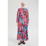 Armine TREND Desenli Renkli Elbise Pembe 24YT952