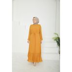 Armine Trend Etek Ucu Tül Desenli Fermuarlı ELBISE-HARDAL-25YT924 - 40