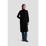 Armine TREND Gizli Düğmeli Kol Detaylı Gömlek Yakalı Tunik Siyah 25YT4158