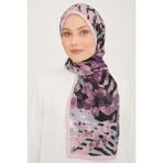 Armine Trend Gül Kurusu-Siyah Fırça Desen Modal Şal 6318-12 - Renkli