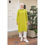 Armine Trend Ribanalı Fermuarlı Krep Kumaşlı Tunik-fıstık Yeşil 25yt460 Fıstık Yeşil