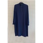 Armine Trend Yaka Fermuarlı Ribanalı Doğal Kumaş Rahat Kalıp Basic Tesettür Tunik Boy 102 cm