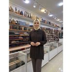 Armine TREND Yakası Palmiye İşlemeli Fermuarlı Tunik Koyu Kahverengi 26YT405