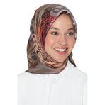 Armine Yeşil Saf Twill Ipek Eşarp, Turuncu, Taba, Açik Vizon