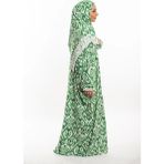 Armiza Tek Parça Pamuklu Dantelli Namaz ve Ümre Elbisesi - Mint Yeşili - Standart