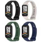 ARMMOOE Xiaomi Smart Band 9 Active ile uyumlu 4 adet spor bileklik, nefes alan yumuşak silikon kayış, Xiaomi Smart Band 9 Active için, xiaomi smart Band 9 Active