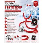 Armoline Tek Taraflı Alüminyum Başlıklı Stetoskop | Yetişkin Uyumlu | Mor - Kırmızı