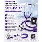 Armoline Tek Taraflı Alüminyum Başlıklı Stetoskop | Yetişkin Uyumlu | Mor