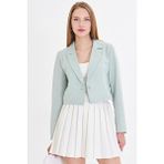 Armonika ARM-23Y001064 Kadın Mint Tek Düğmeli Crop Ceket