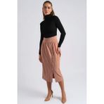Armonika Kadın Camel Yandan Düğme Detaylı Triko Etek ARM-26K136021 - S - M